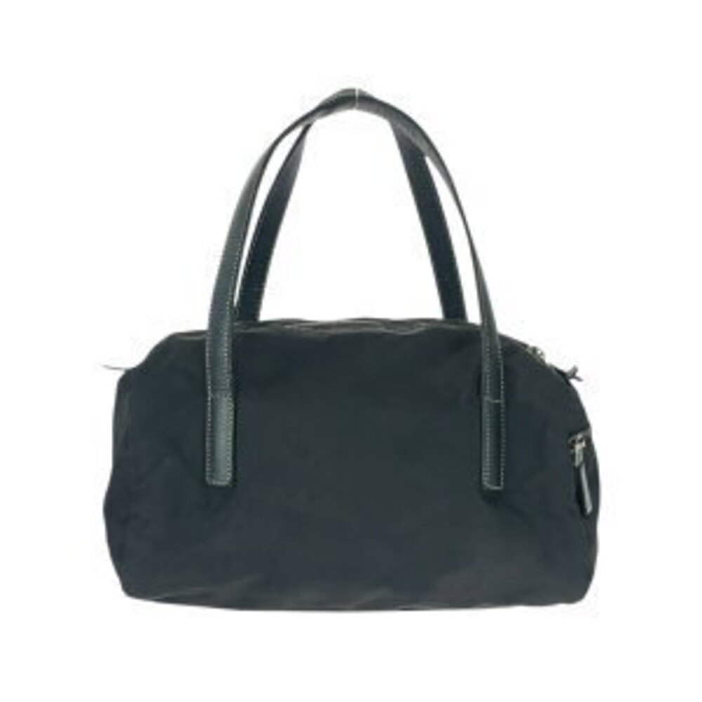 Prada Nylon plate triangular handbag black Boston logo Tessuto bag